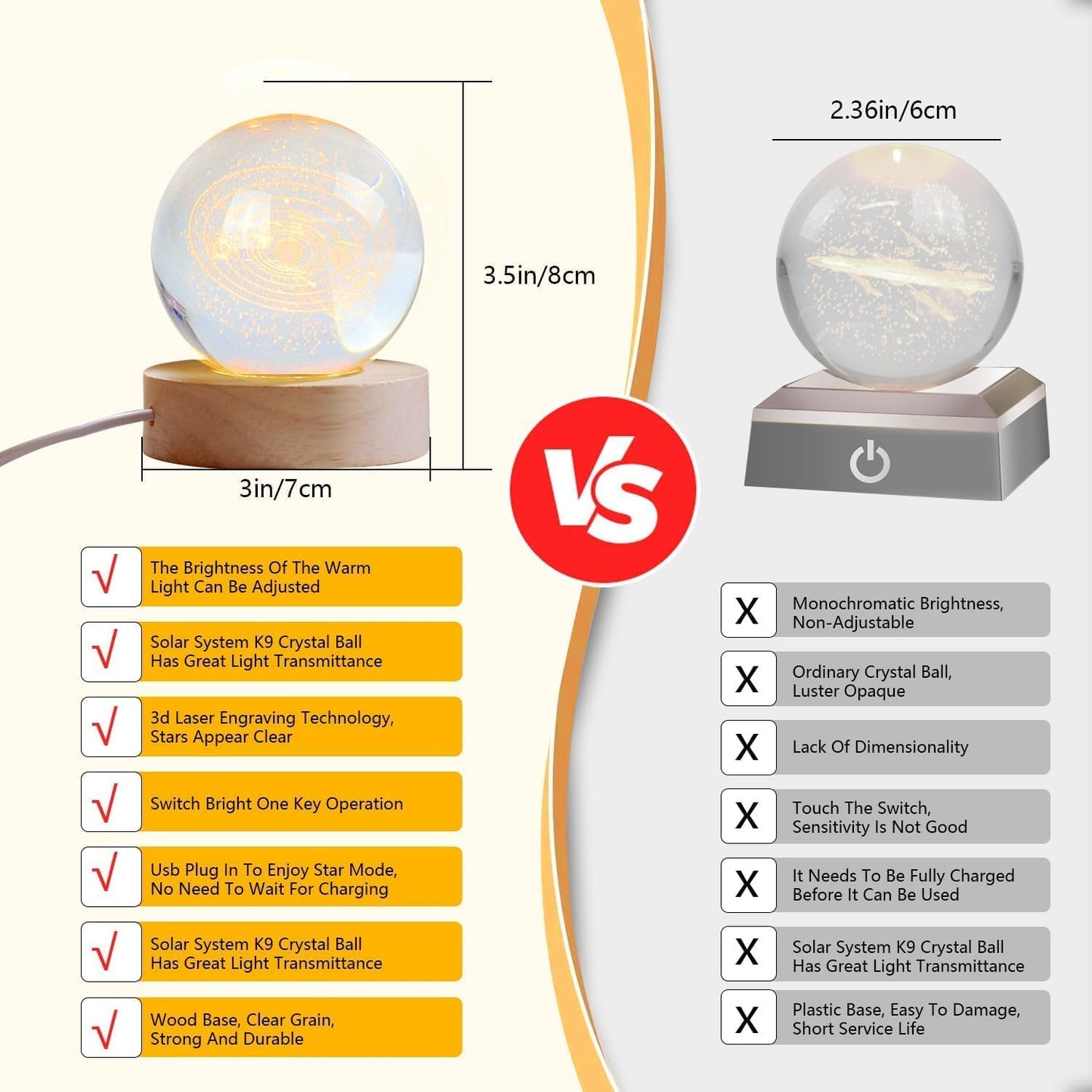3D Crystal Lamp Ball(Assorted Design)