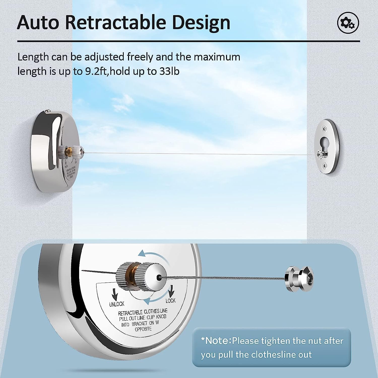 Stainless Steel Retractable Clothesline